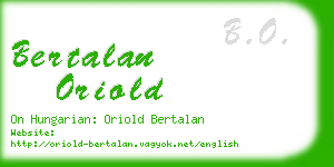 bertalan oriold business card